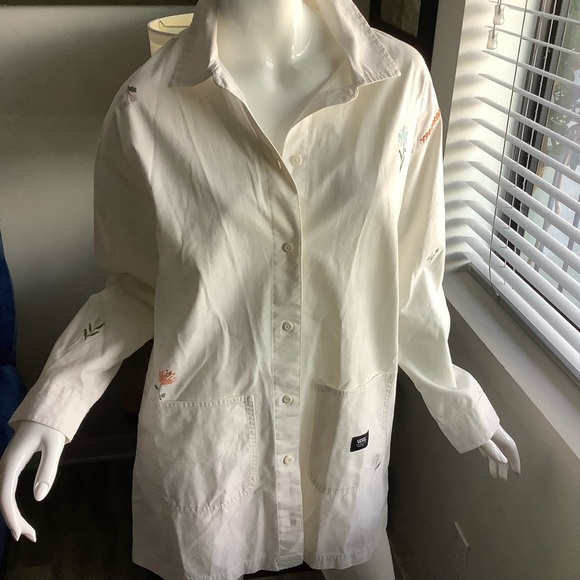 Vans Micro Ditsy Flora Marshmallow Long Lightweight Jacket/Dress - Picture 8 of 9